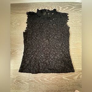 White House Black Market Black Lace Sleeveless Top Size 6